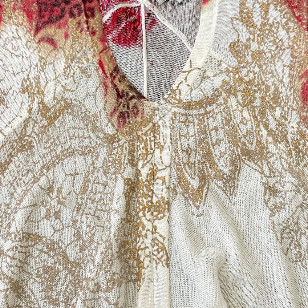 NWOT Alberto Makali Womens Swing Sleeveless Top Beige Red Leopard Print Sz M - Picture 3 of 8